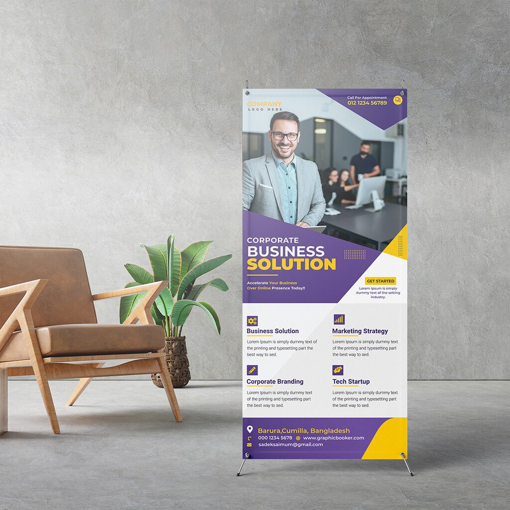 Download Free Standing Banner Mockup PSD