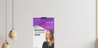 Free Standing Banner Mockup PSD Template