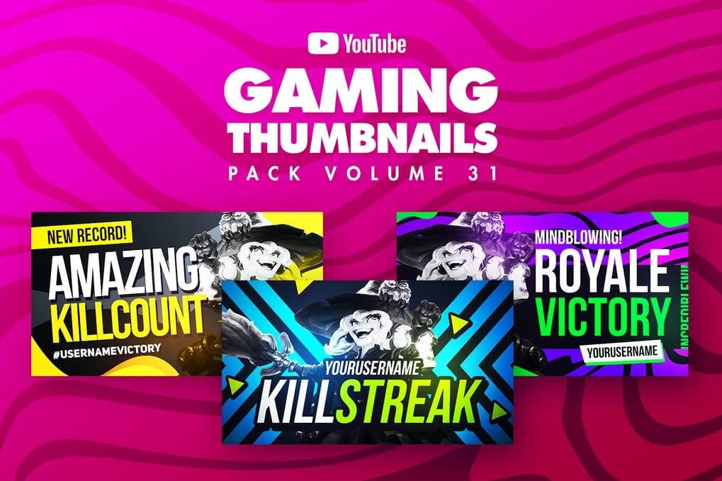 Gaming Youtube Thumbnails Pack 31