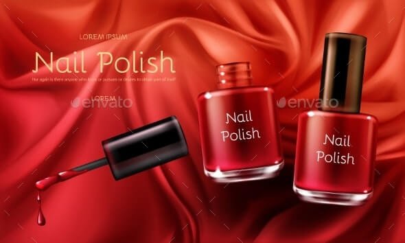 Red Nail Polish Realistic Vector Promo Banner (1)
