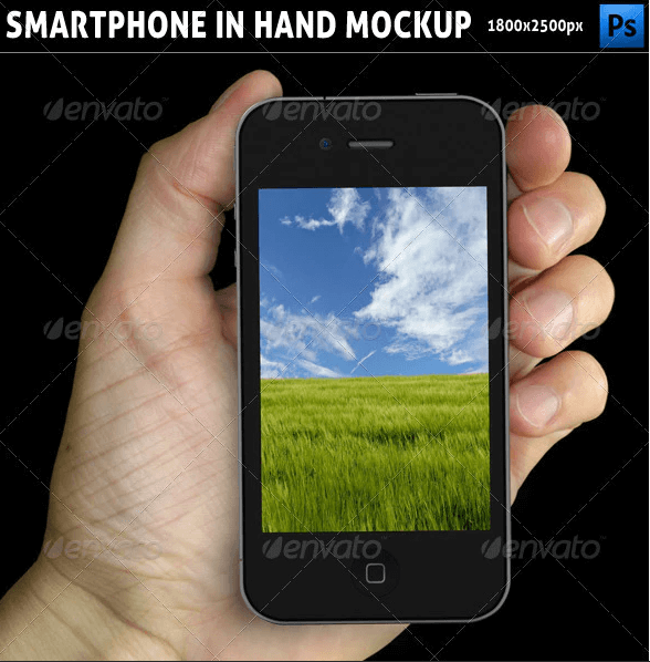 Smartphone in Hand Mockup