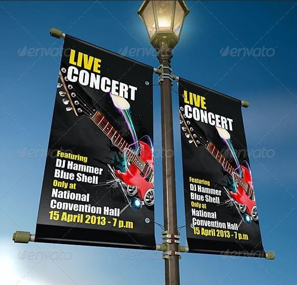 Street Pole Banner Mock-up