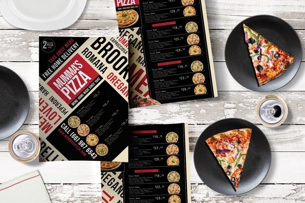 A4 Pizza Menu Template