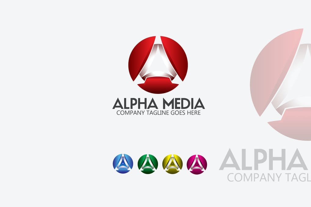 Alpha Media Letter A 3D Logo