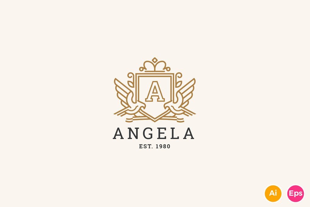 Angela - Letter A Heraldry Logo Template