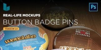 Button Badge Pin Real-life Mockups