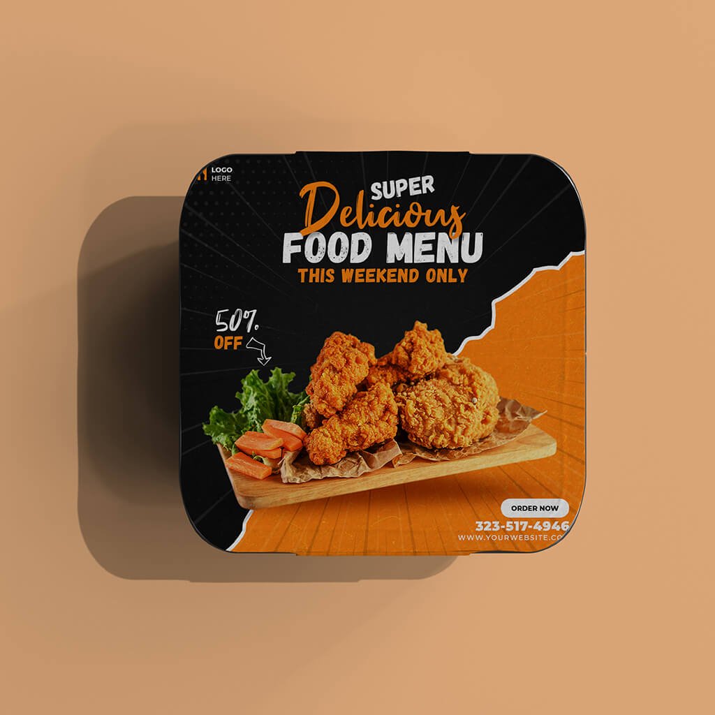 Design Free Food Box Mockup PSD Template
