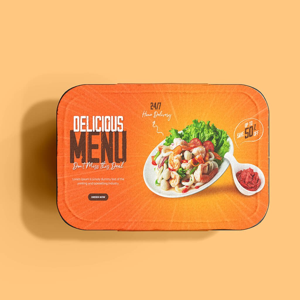 Design Free Food Packaging Mockup PSD Template