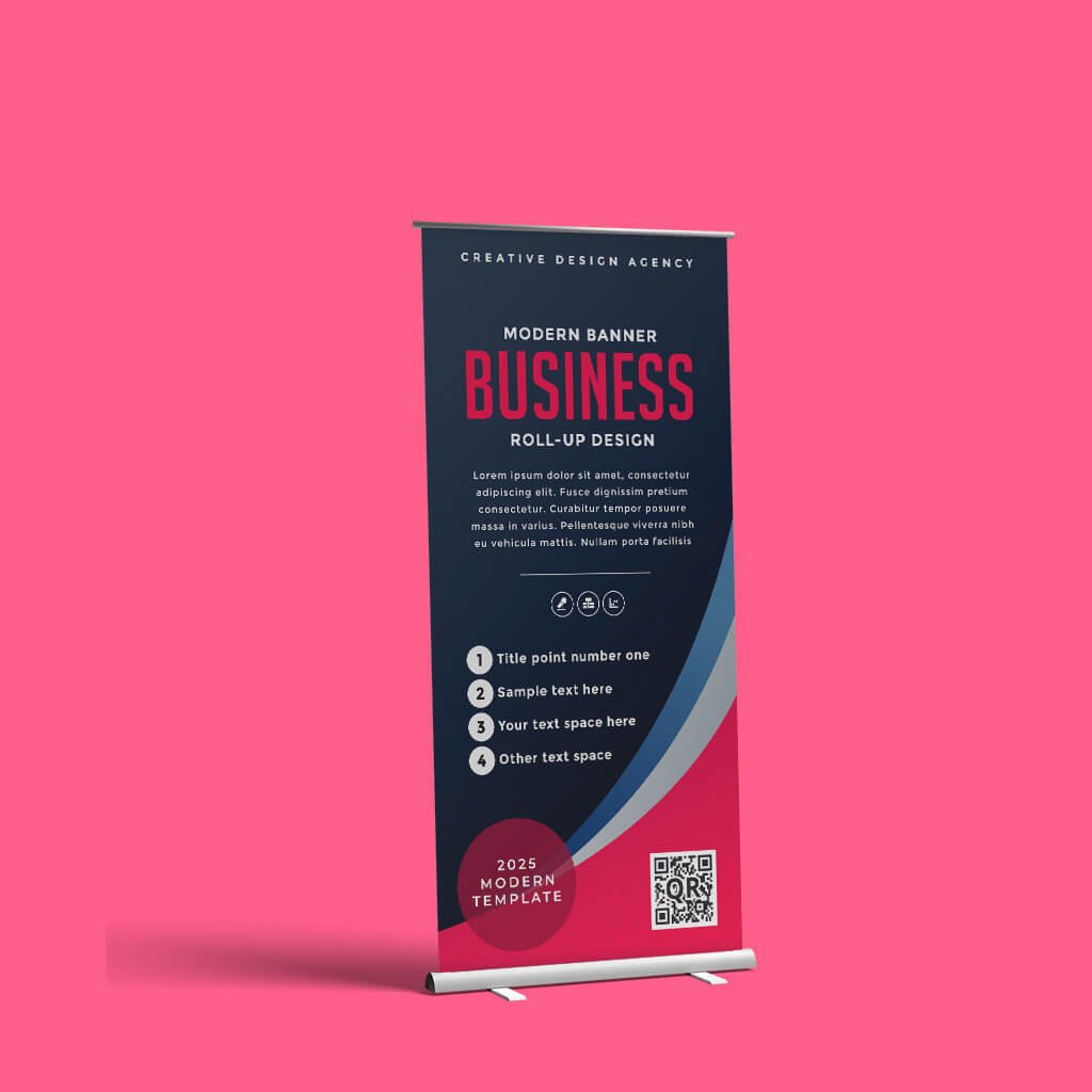 Design Free Pop Up Banner Mockup PSD Template