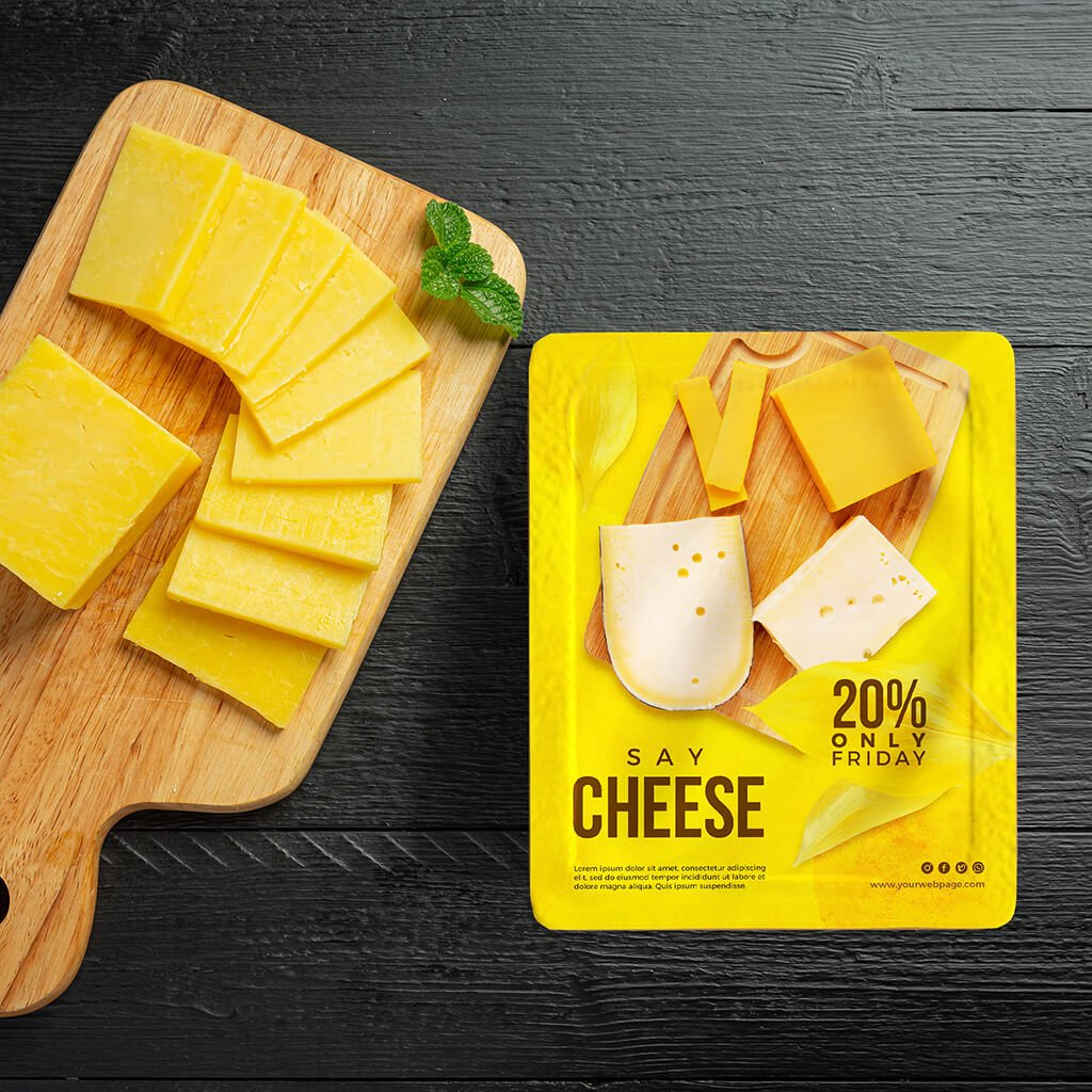 Free Cheese Mockup PSD Template