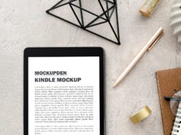 Free Kindle Mockup PSD Template (1)