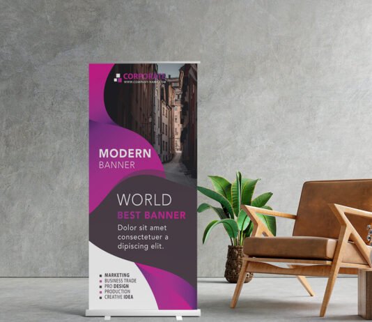 Free Pop Up Banner Mockup PSD Template