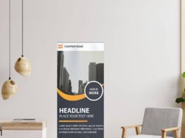 Free Retractable Banner Mockup PSD Template
