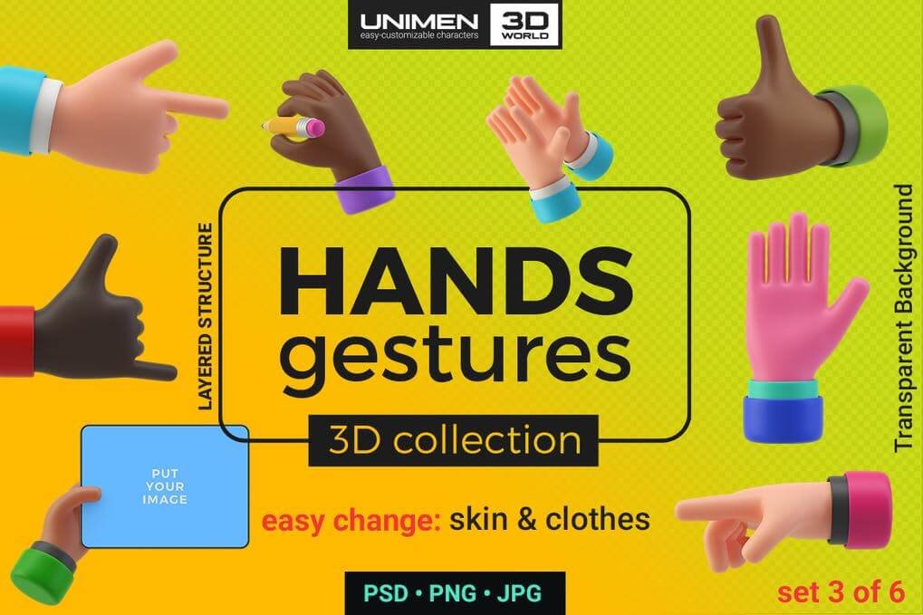 Hands Gestures 3D