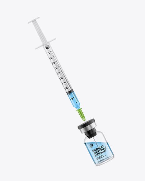 Medical Ampoule with Syringe Mockup