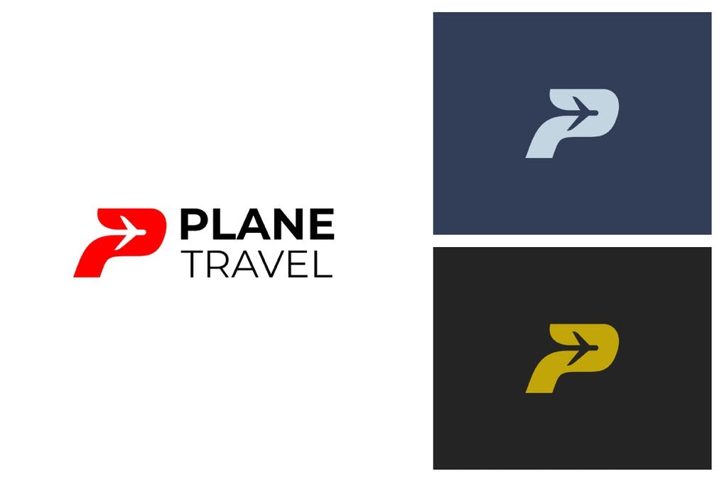 Plane P Letter Logo