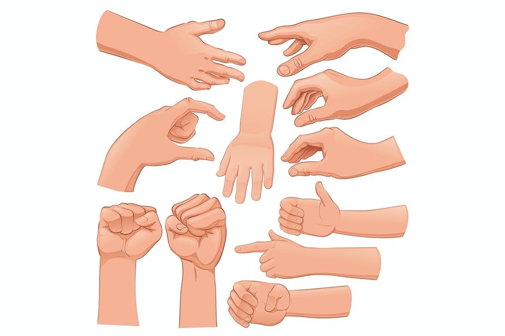 Set of Several Hands