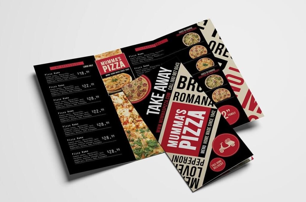 Trifold Pizza Menu Template