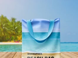 Free Beach Bag Mockup PSD Template