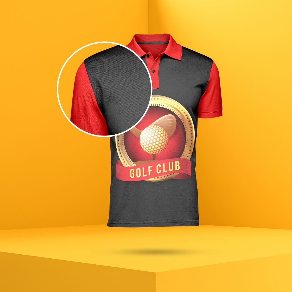 Close Up Of a Free Golf Shirt Mockup PSD Template