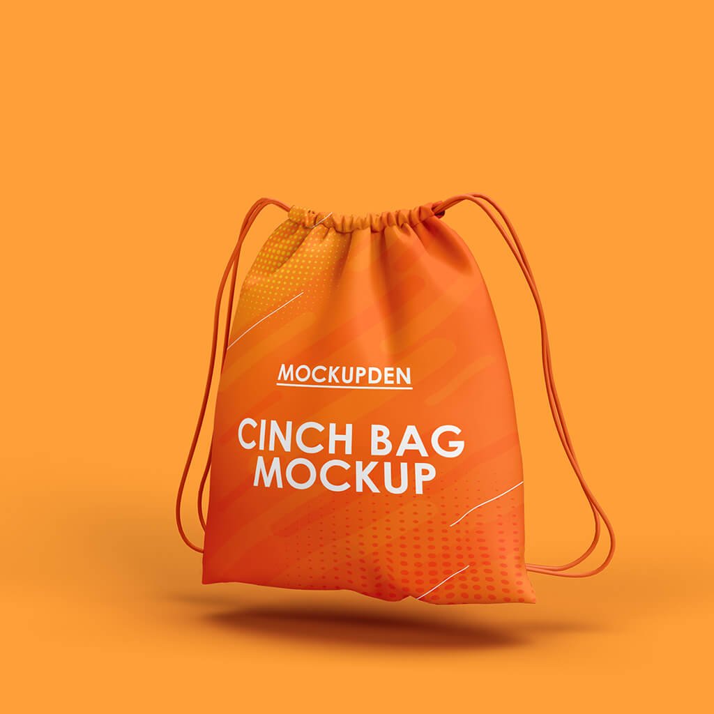 Design Free Cinch Bag Mockup PSD Template