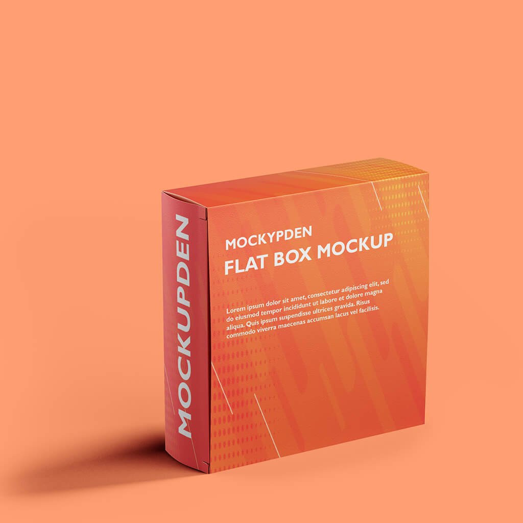 Design Free Flat Box Mockup PSD Template