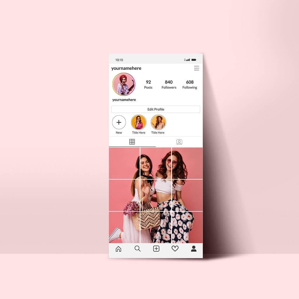 Design Free Instagram Grid Template PSD Template