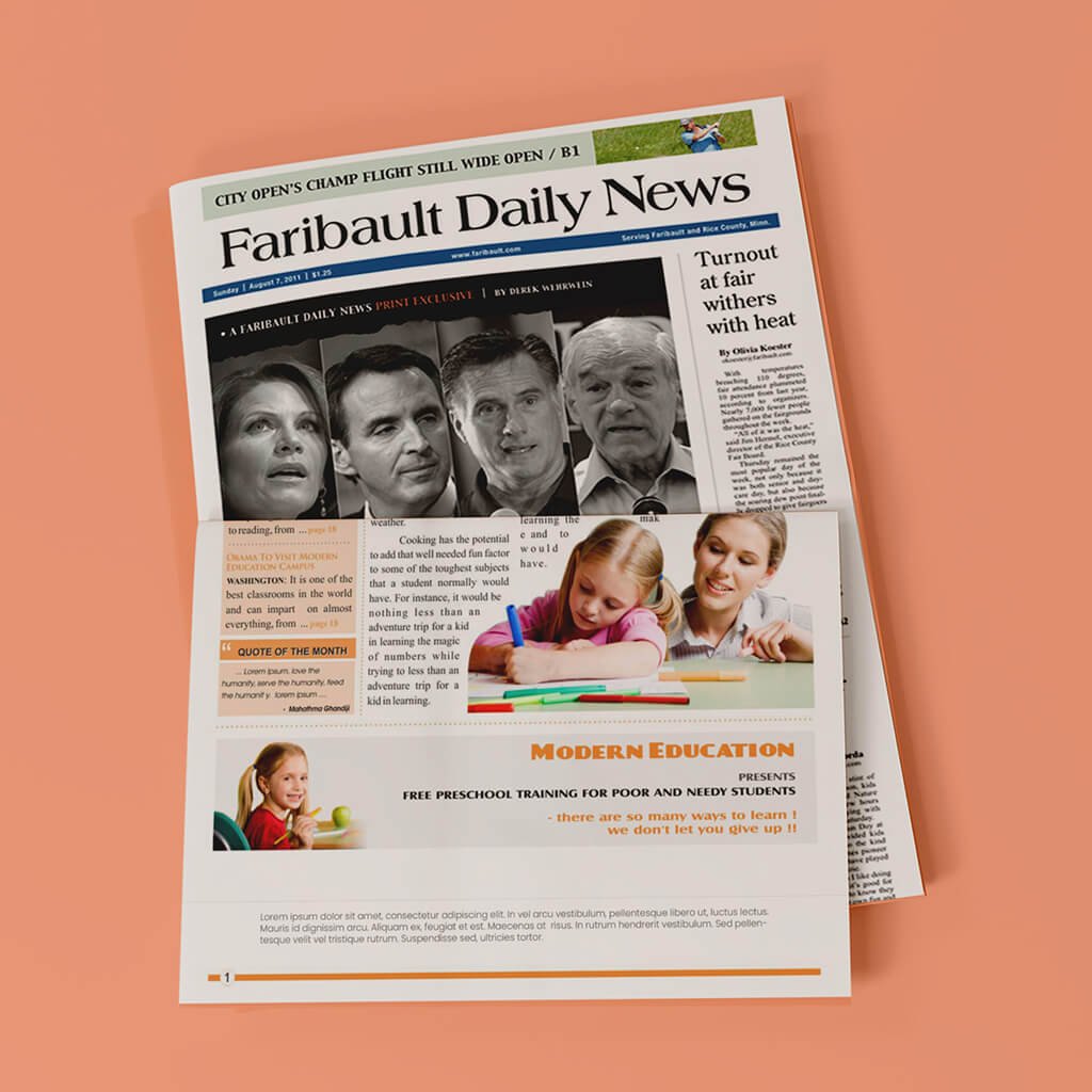 Design Free Tabloid Newspaper Mockup PSD Template