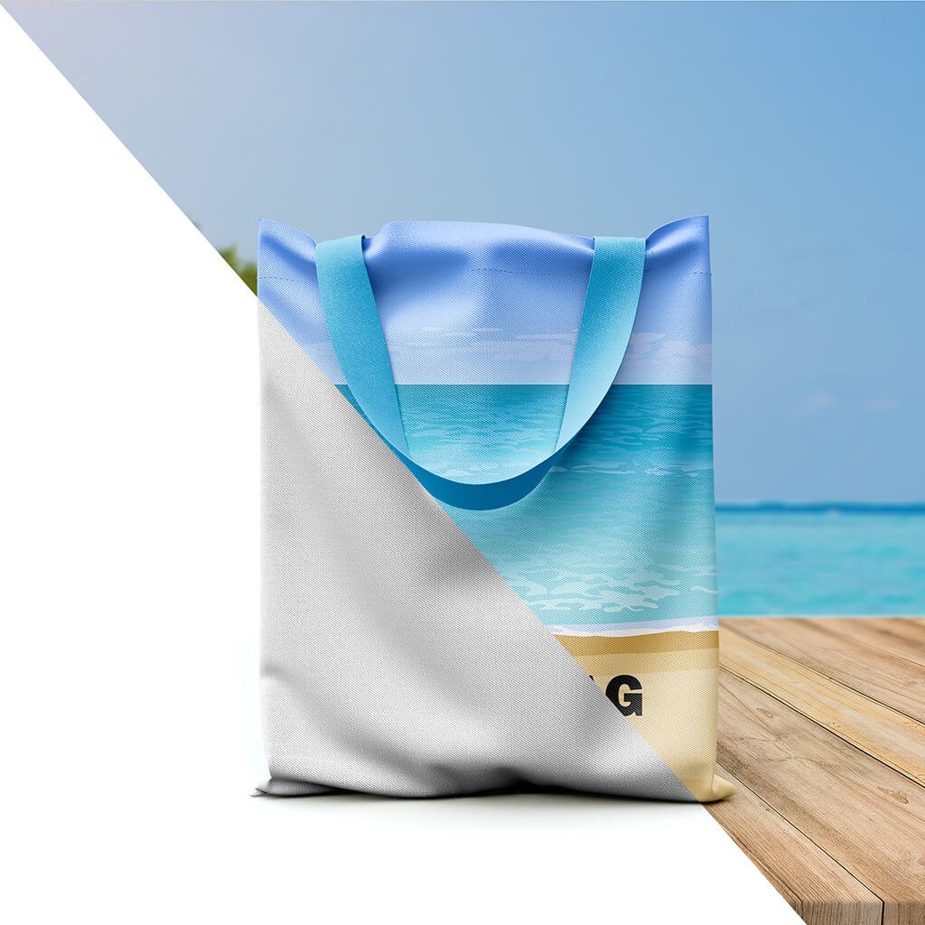 Editable Free Beach Bag Mockup PSD Template