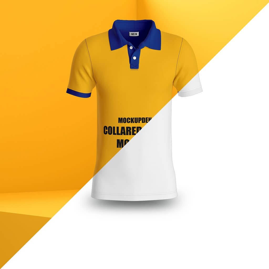 Editable Free Collared Shirt Mockup PSD Template