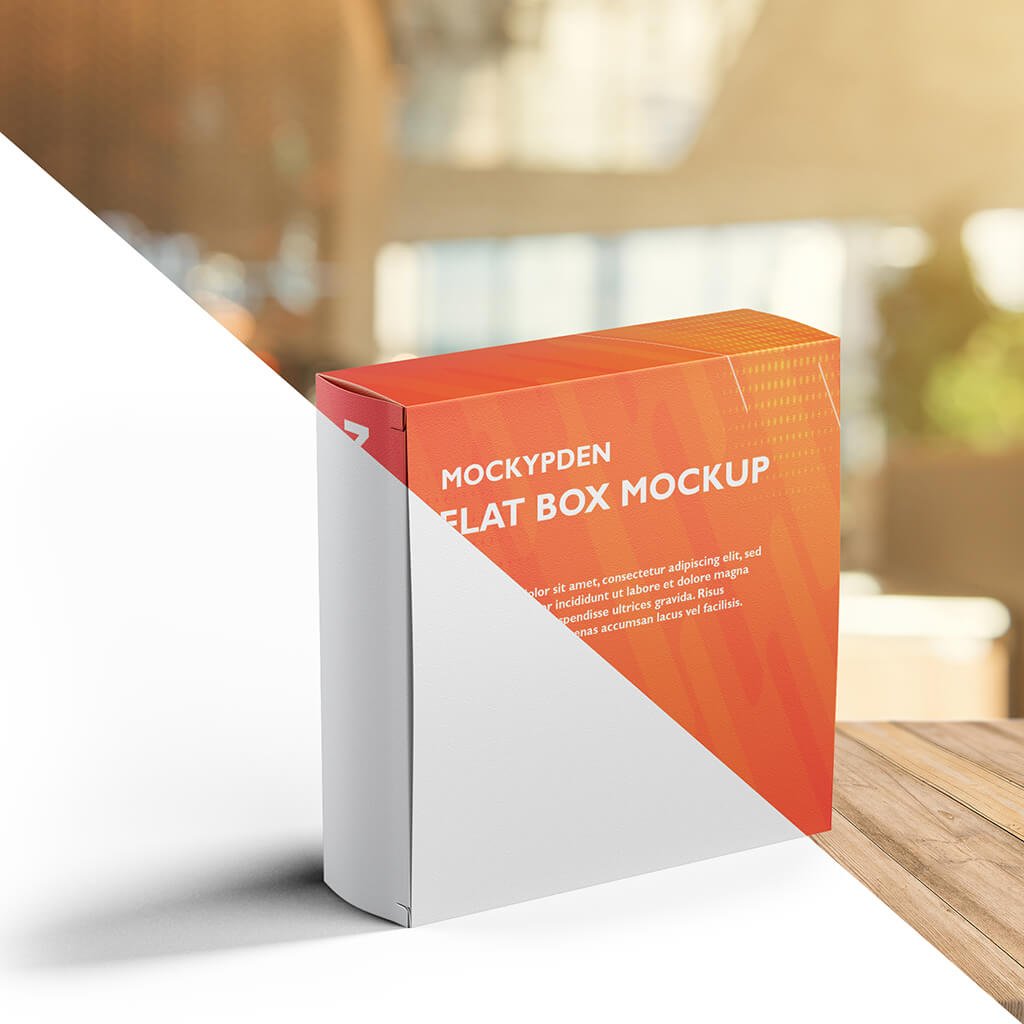 Free Flat Box Mockup PSD Template 1