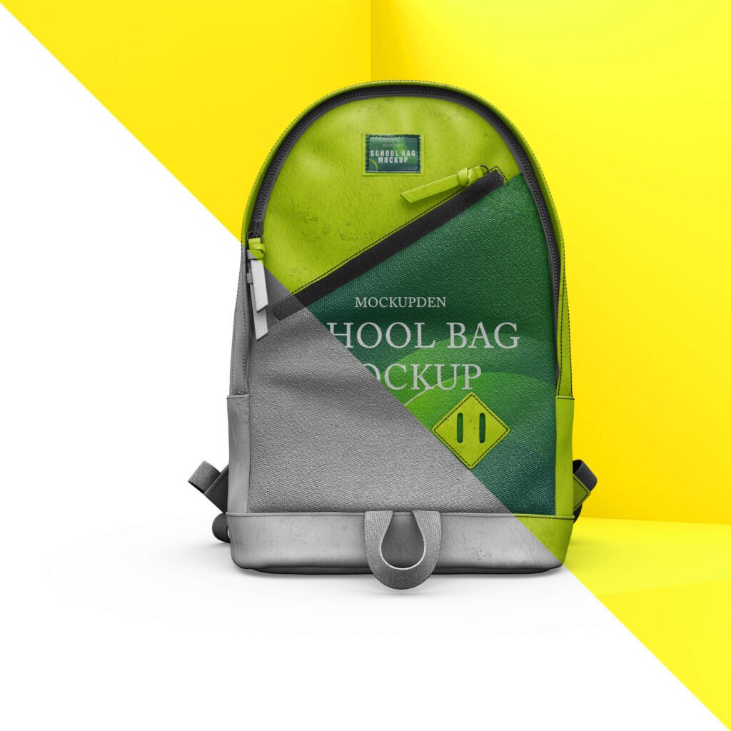 Editable Free School Bag Mockup PSD Template
