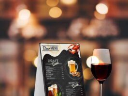 Free Bar Menu Mockup PSD Template