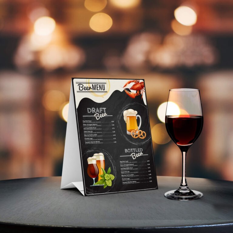 Free Bar Menu Mockup PSD Template