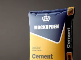 Free Cement Bag Mockup PSD Template