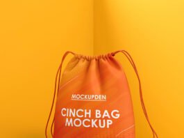 Free Cinch Bag Mockup PSD Template