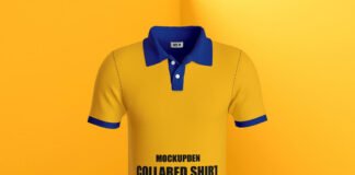 Free Collared Shirt Mockup PSD Template