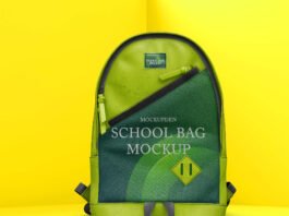 Free School Bag Mockup PSD Template