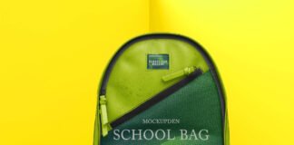 Free School Bag Mockup PSD Template