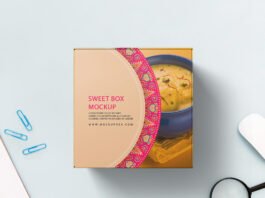 Free Sweet Box Mockup PSD Template