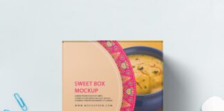 Free Sweet Box Mockup PSD Template