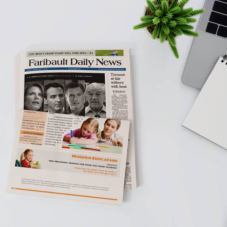 Free Tabloid Newspaper Mockup PSD Template