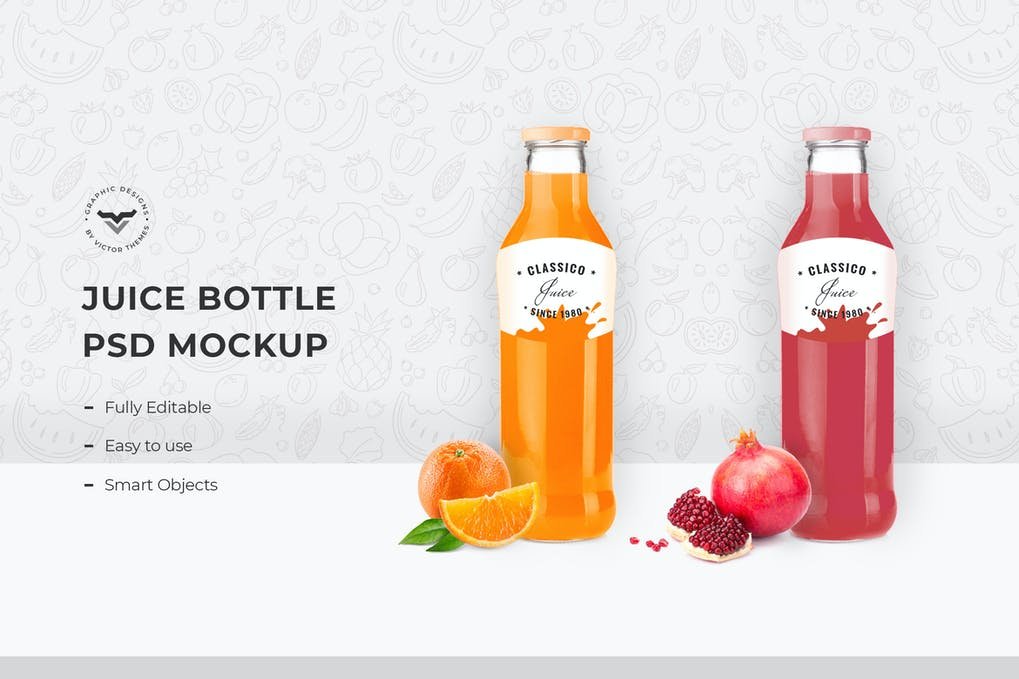 Juice Bottle PSD Mockup Template