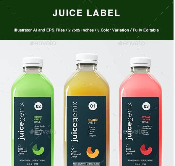 Juice Label Template