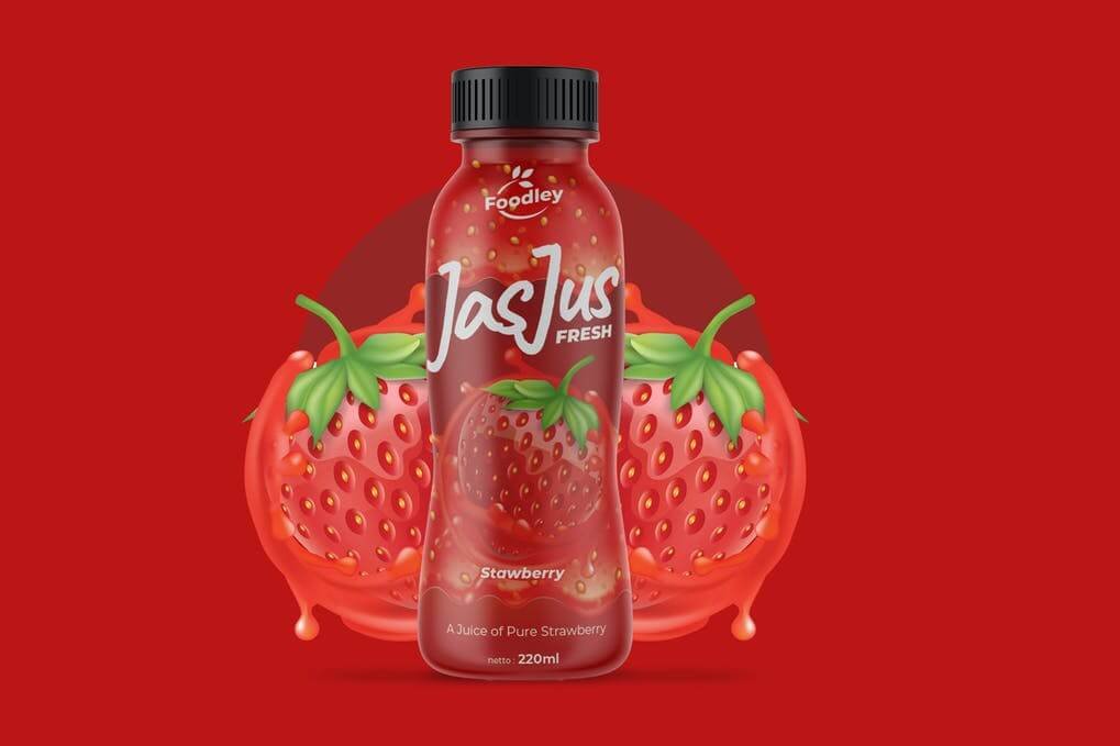 Juice Label with Red Accent