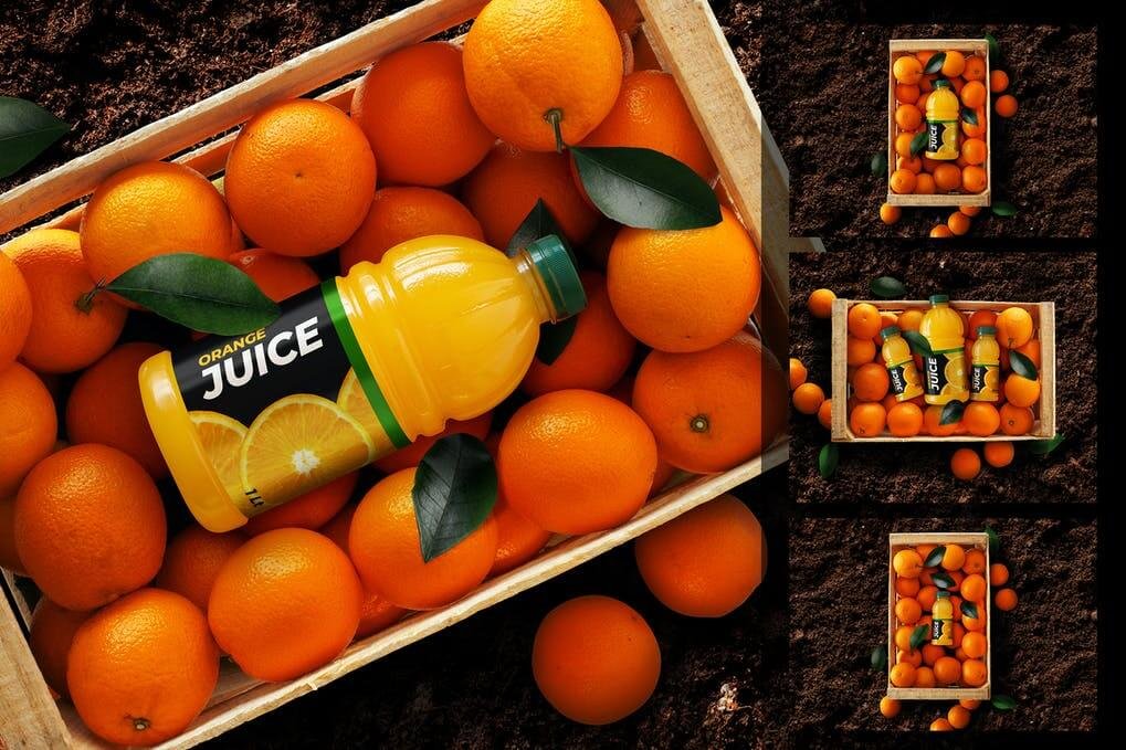 Orange Juice Bottle Mockup