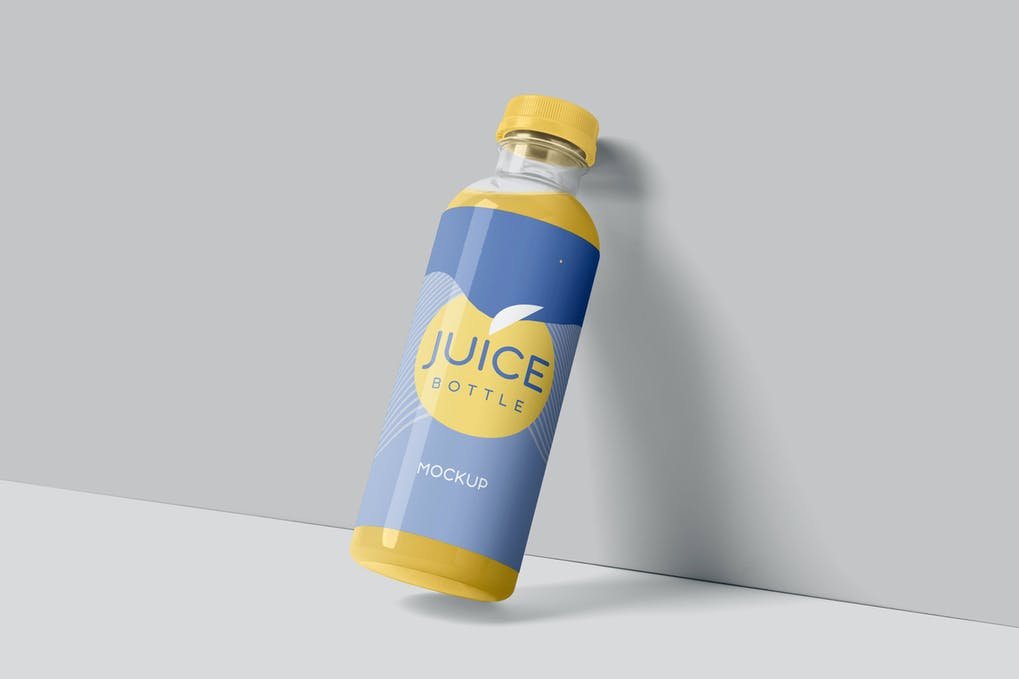 Transparent Plastic Juice Bottle Mockups