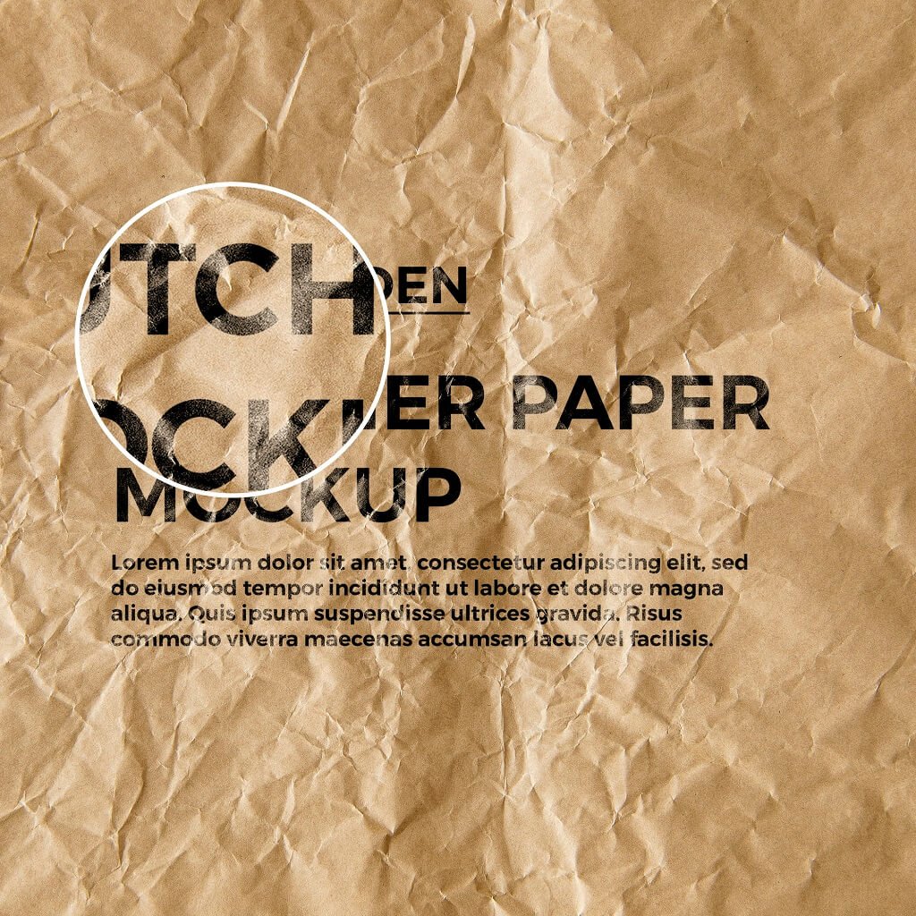 Close Up Of a Free Butcher Paper Mockup PSD Template