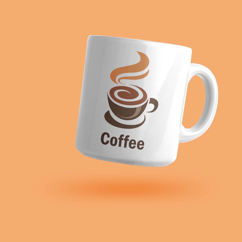 Design Free Floating Coffee Mug Mockup PSD Template