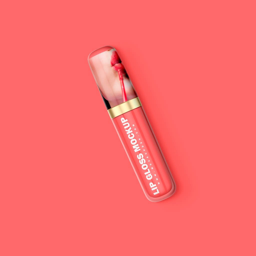 Design Free Lip Gloss Mockup PSD Template